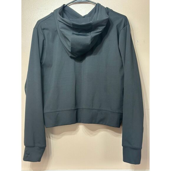 NWOT Albion Cropped Black Hoodie Sweatshirt Women's Small - Picture 10 of 10